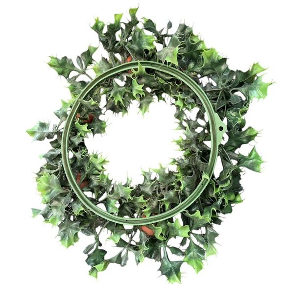 Plastic Christmas Fruit Wreath VTG Holly Holiday Door Decor Santa Mistletoe READ - Picture 7 of 7